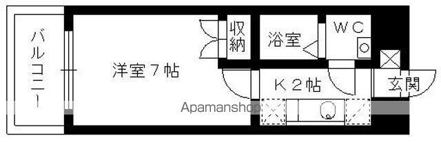 サヴォイレジェンド(1K/8階)の間取り写真