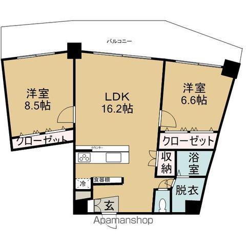 イースト VILLAGE(2LDK/3階)の間取り写真