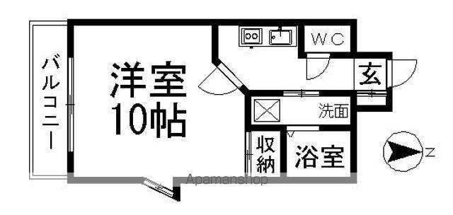 ABC SAKURA GARDEN(1K/2階)の間取り写真