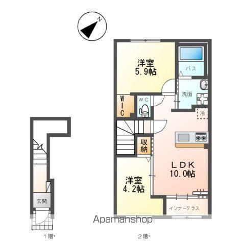 アジュマリー(2LDK/2階)の間取り写真