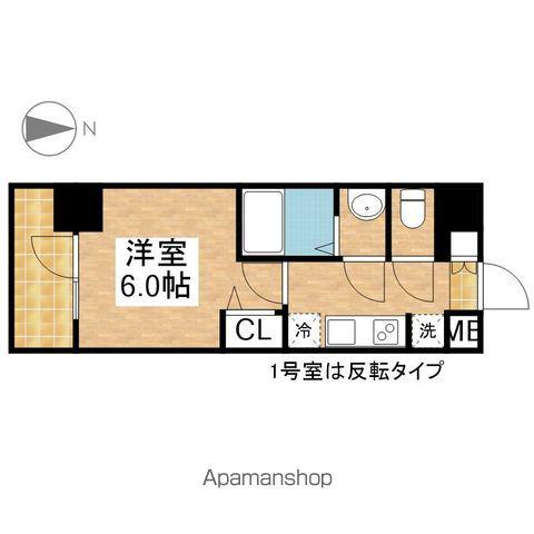 メイクスアート上前津Ⅵ(1K/13階)の間取り写真