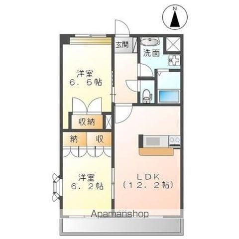 サンパレス伏石Ⅱ(2LDK/2階)の間取り写真