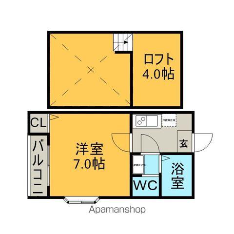 ピュア姪浜6番館(1K/1階)の間取り写真