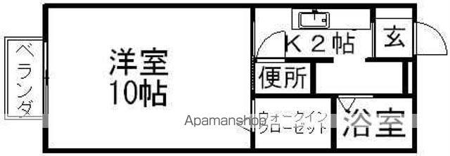 ウェル上加茂(1K/2階)の間取り写真