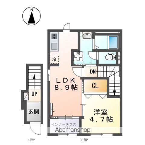 スターテラスⅡ南田町(1LDK/2階)の間取り写真