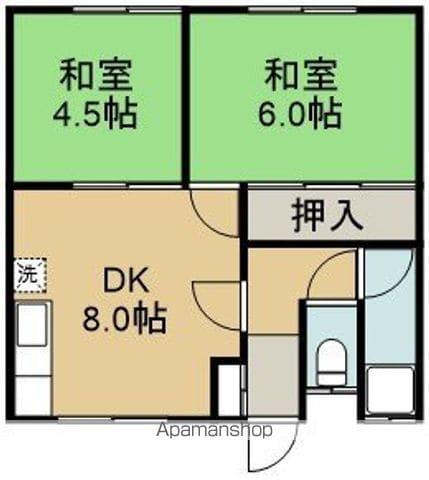 マンションあずま中道(2DK/2階)の間取り写真