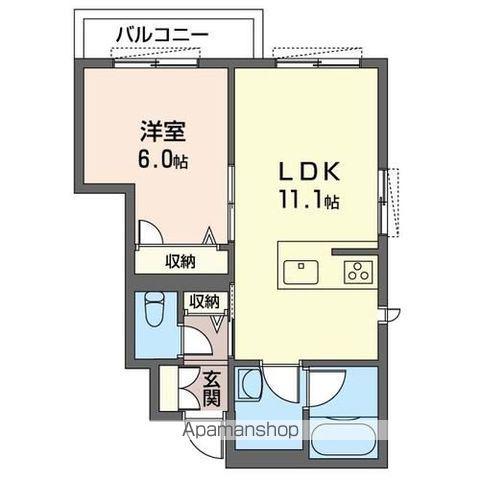 アリエッタ(1LDK/1階)の間取り写真