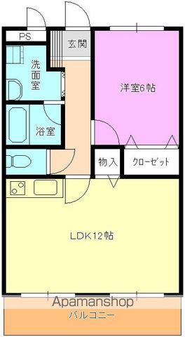 フローラルハイツ(1LDK/3階)の間取り写真