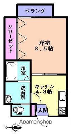 レヂデンスK(1K/2階)の間取り写真