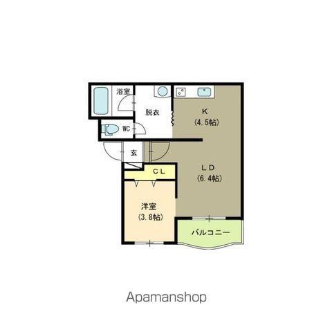 センチュリーハイツ中島(1LDK/2階)の間取り写真