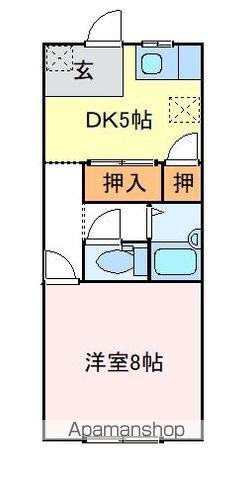 シェスタソラーレⅢ(1DK/1階)の間取り写真