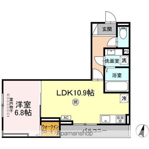 DーROOM飯倉2丁目(1LDK/3階)の間取り写真