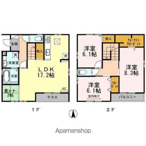 山陽本線 北長瀬駅 徒歩26分 2階建 築14年(3LDK)の間取り写真
