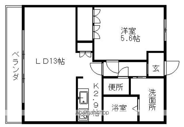 ガーデニングヒルズ(1LDK/2階)の間取り写真