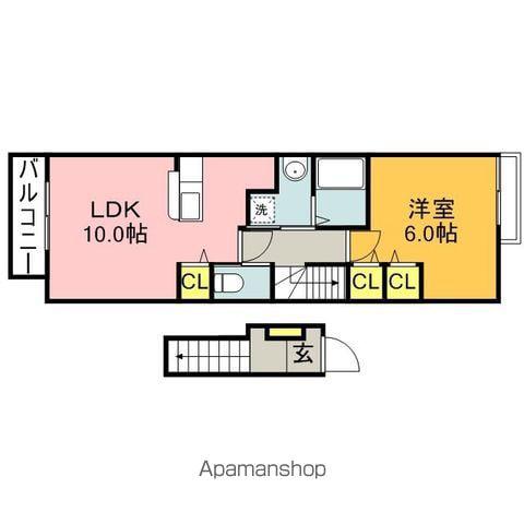 ブリーゼⅢ(1LDK/2階)の間取り写真