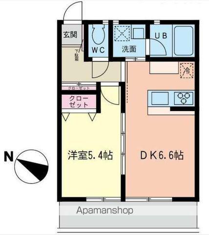 ルナージュ弐番館(1DK/3階)の間取り写真