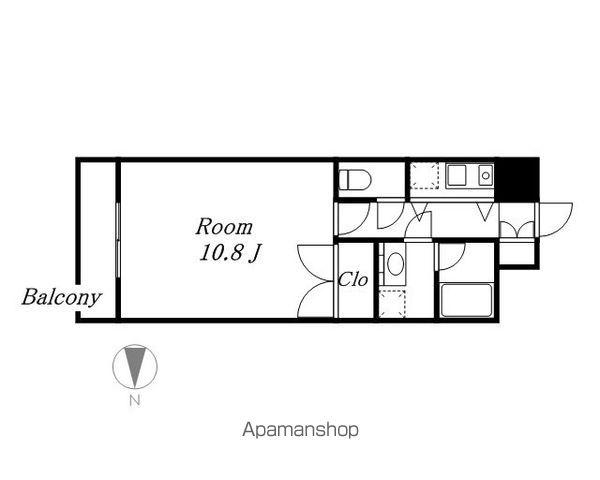 ヴェルシェーヌ桜橋(1K/10階)の間取り写真