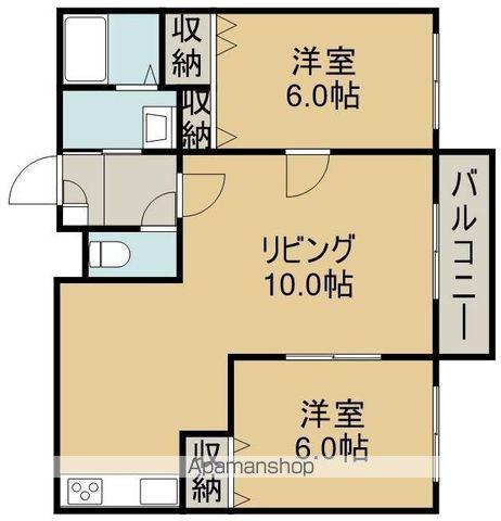 ミキパレス(2LDK/4階)の間取り写真