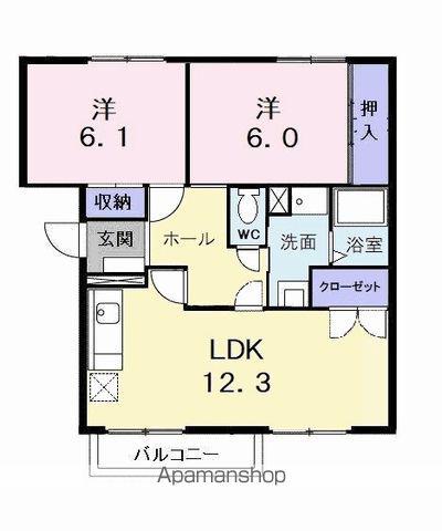 ユーメゾン内浜(2LDK/1階)の間取り写真