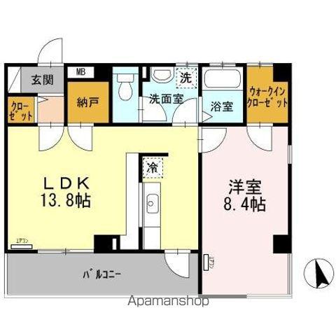 HILL SIDE FOUR(1LDK/2階)の間取り写真