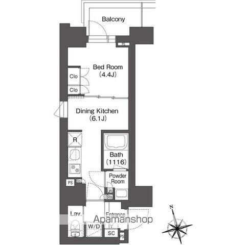 ミリアレジデンス浅草駒形(1DK/8階)の間取り写真