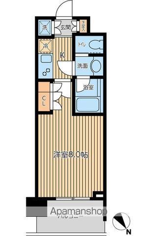 ドゥーエつつじヶ丘(1K/6階)の間取り写真