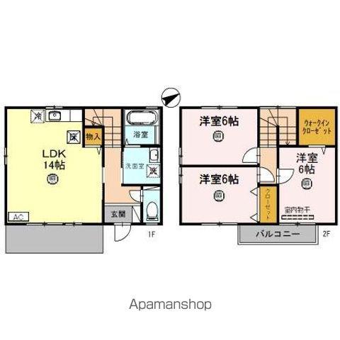 コリントス福　Ａ(3LDK)の間取り写真