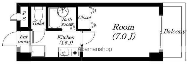 ベルメゾン(1K/2階)の間取り写真