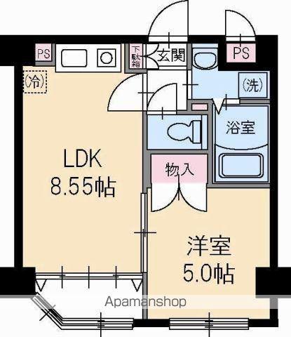 ビラージュ花屋町(1LDK/4階)の間取り写真