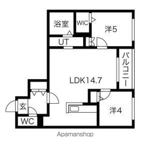 GRANDUKE北円山(2LDK/4階)の間取り写真