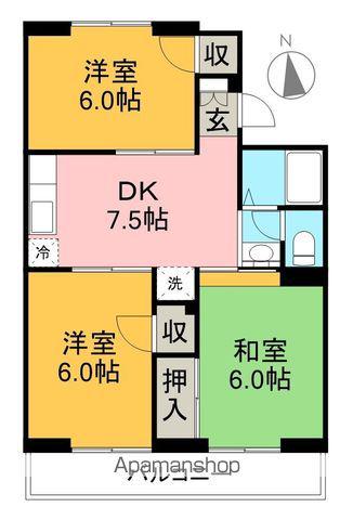 グランドステージ一宮中町(3DK/3階)の間取り写真