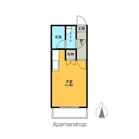 メルベーユ福島(ワンルーム/2階)の間取り写真