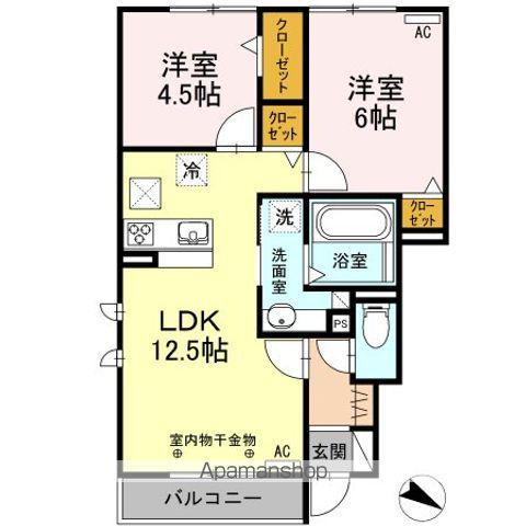 グランエスト(2LDK/1階)の間取り写真