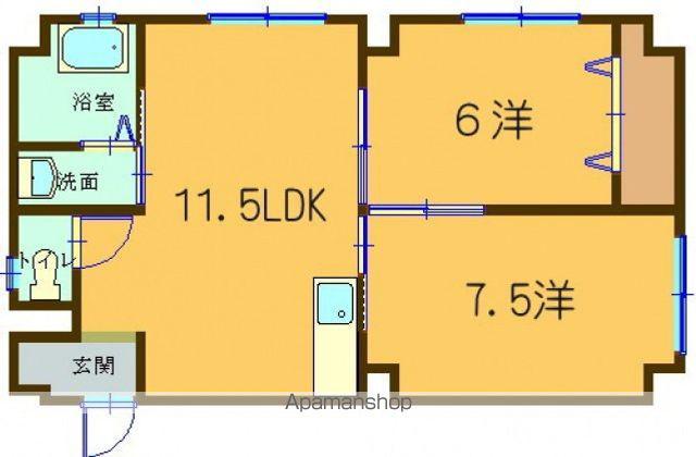 林ビル(2LDK/1階)の間取り写真