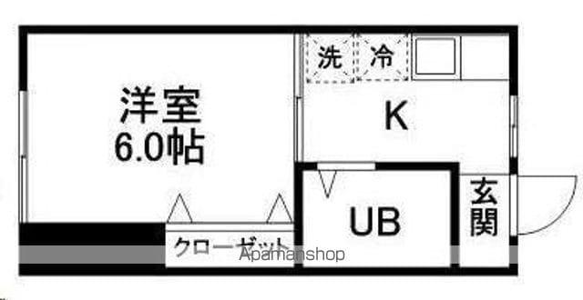 ピースフル仙台駅北(1K/2階)の間取り写真