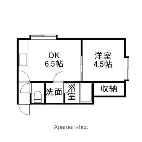 ビブレ学園前(1DK/3階)の間取り写真