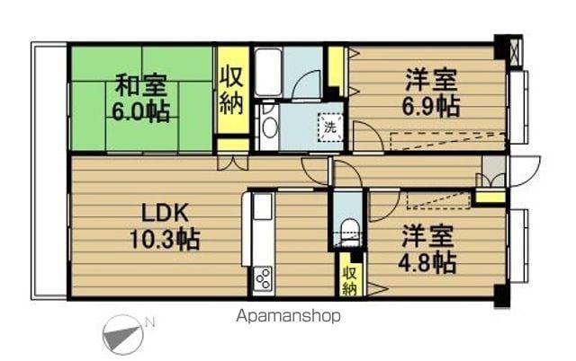 クリオ西川口伍番館(3LDK/5階)の間取り写真