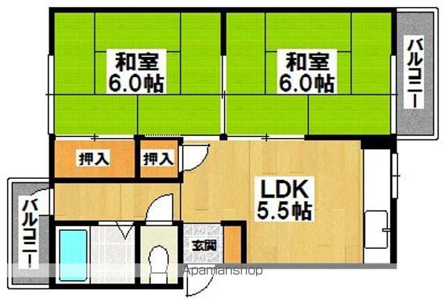 新金岡マンション(2K/2階)の間取り写真