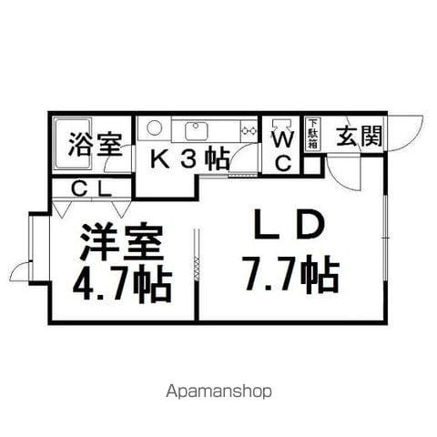 ミントヒルズⅢ(1LDK/2階)の間取り写真