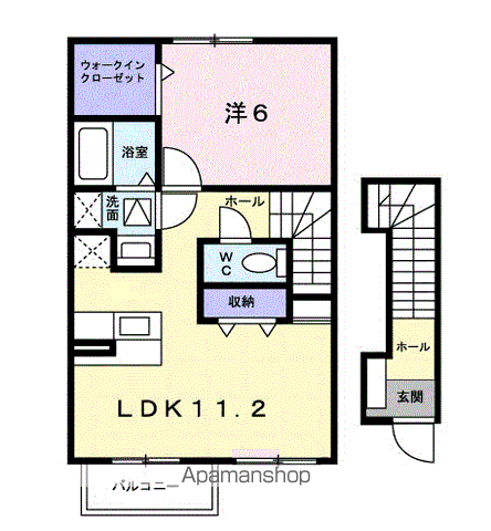 パークハイグランドⅥ(1LDK/2階)の間取り写真
