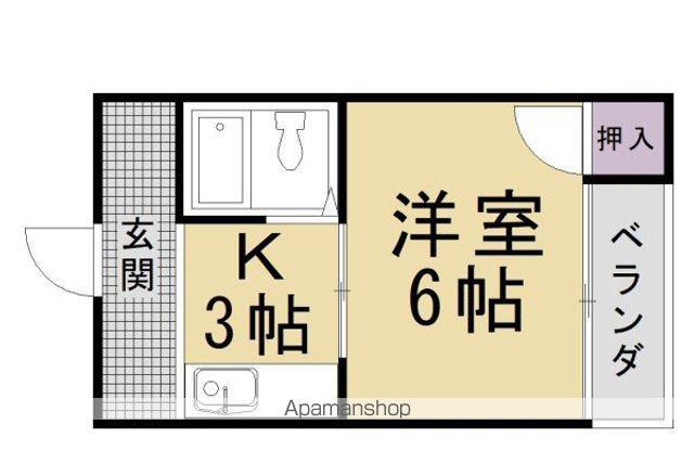山ノ内大町マンション(1K/2階)の間取り写真