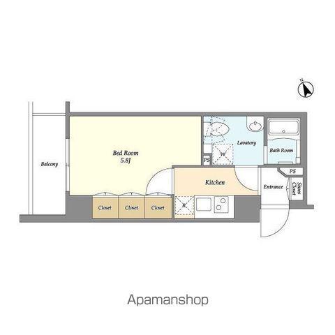 ディームス初台Ⅱ(1K/4階)の間取り写真