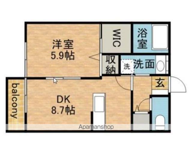 カーサエスペランサⅡ(1DK/2階)の間取り写真