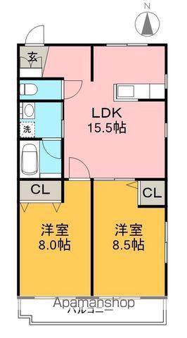 SAN MIGEL(2LDK/2階)の間取り写真