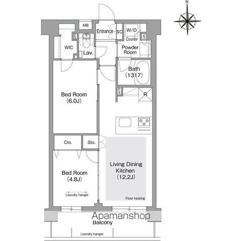 コンフォリア・リヴ文京護国寺(2LDK/B1階)の間取り写真