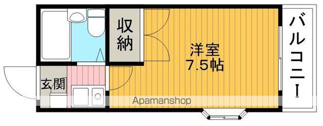 ベルシャンテ石橋(1K/2階)の間取り写真