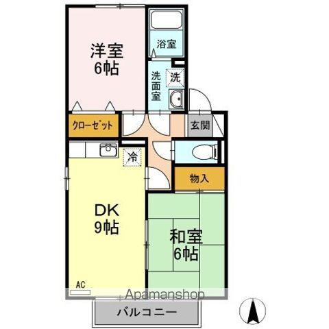 エントピア余戸B棟(2DK/1階)の間取り写真