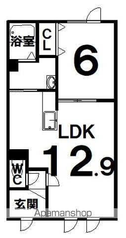 ウッドベリーA(1LDK/2階)の間取り写真