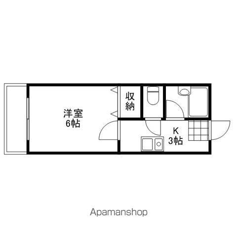 ウエストヒルズ西市 南棟(1K/4階)の間取り写真