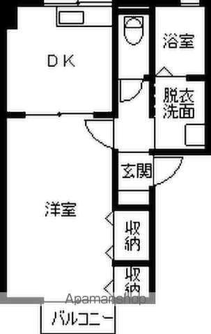 シャルムコートⅢ(1DK/2階)の間取り写真